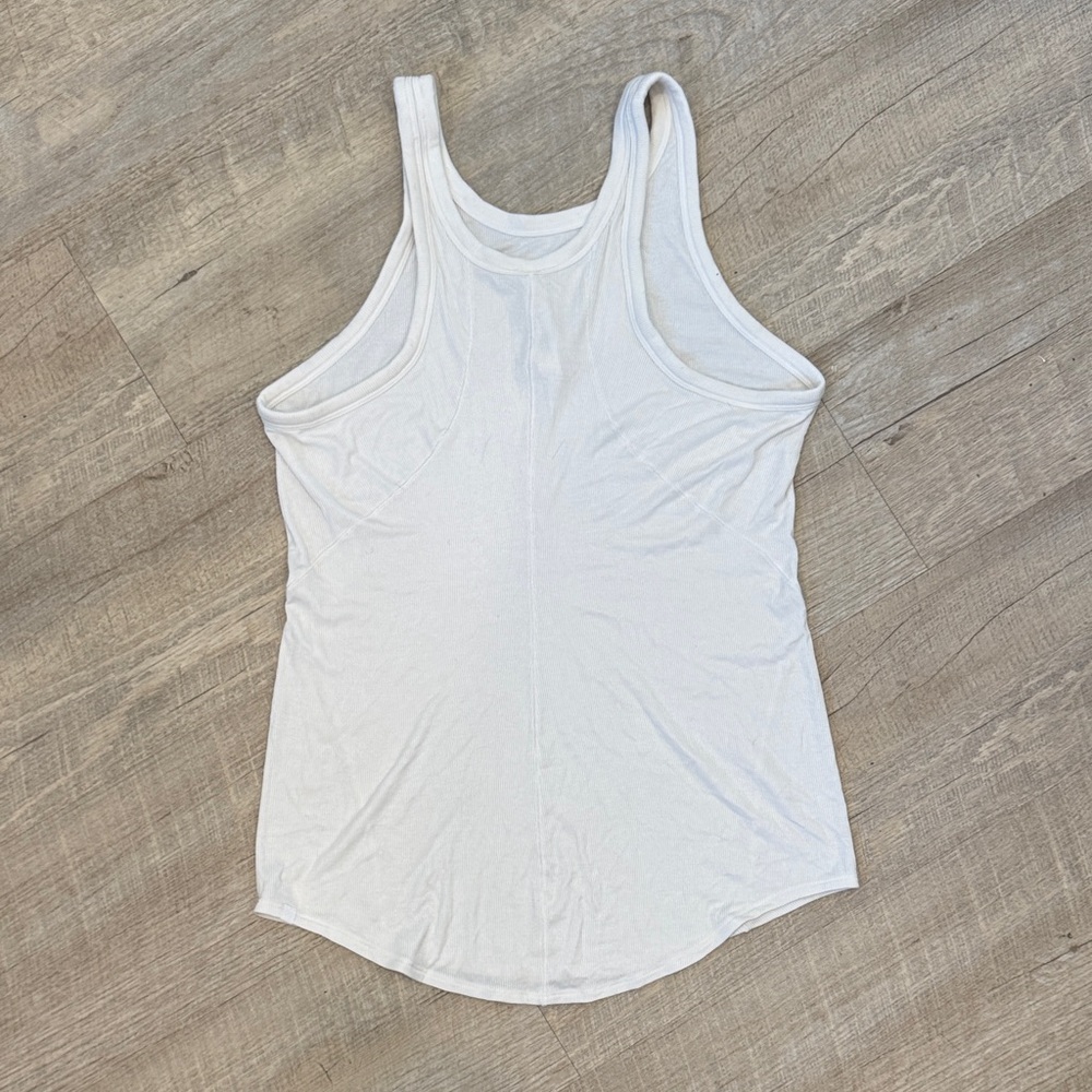 Lululemon White Ribbed Racerback Tank - Picture 2 of 4